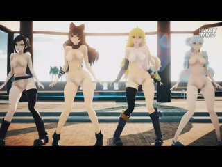 3d mmd ghostly dance by the girls of rwby