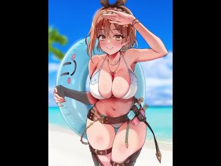 reisalin stout - in the beach; big tits; big boobs; 3d sex porno hentai; (by @foxy rain | @foxyrain | @foxyreine) [atelier ryza]