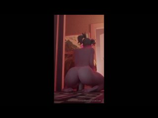 mercy - nsfw; dildo; vaginal penetration; thicc; big butt; 3d sex porno hentai; (by @moonroommoom | @withpleasure) [overwatch]
